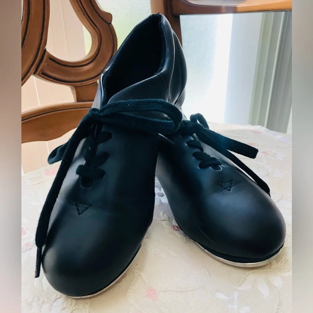 Capezio Black Moccasins with Leather Finish